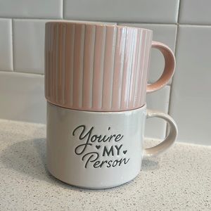 Stackable Coffee Cups/Espresso Cups/Tea Cups/Coffee Bar/Couple Cups/Mrs& Mrs Cup